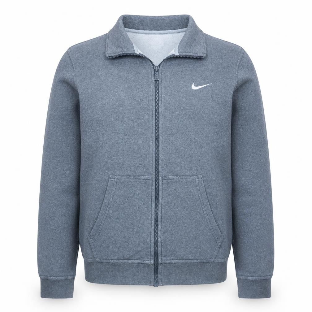 Nike Men's Grey Full Zip Track Jacket Size L Cotton Blend