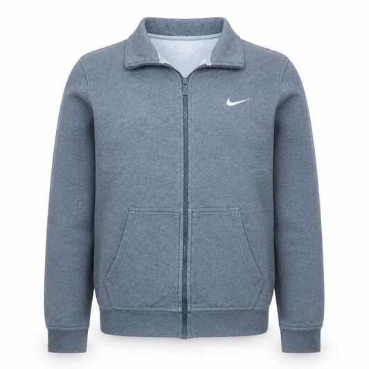 Nike Men's Grey Full Zip Track Jacket Size L Cotton Blend