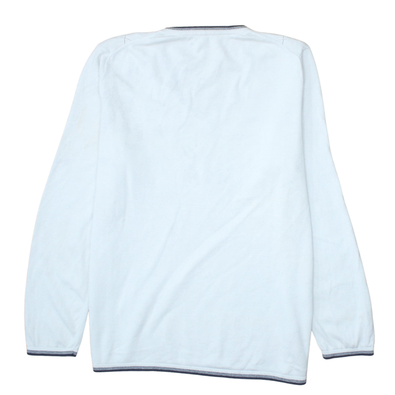 Tommy Hilfiger Men’s White V-Neck Argyle Cotton Jumper L
