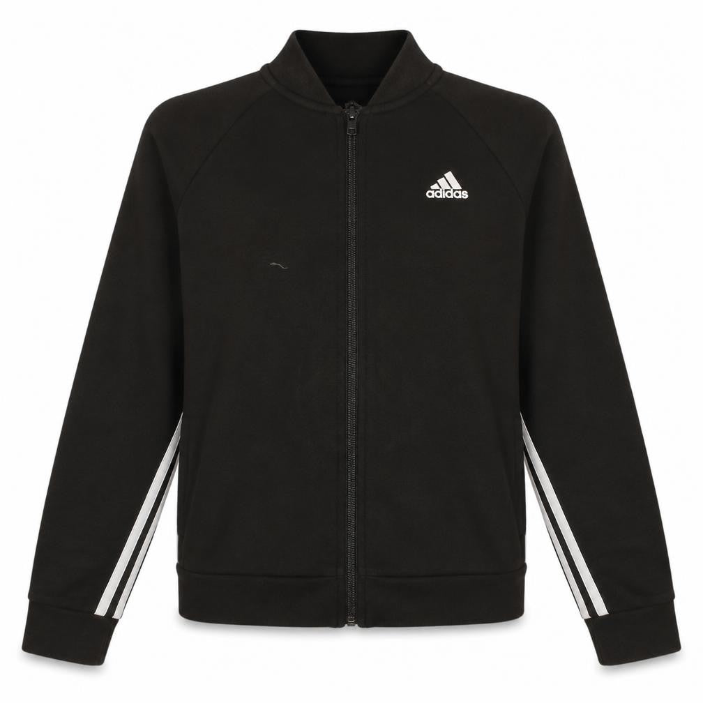 Adidas Womens Black Track Jacket Size 8 Full Zip Sportswear