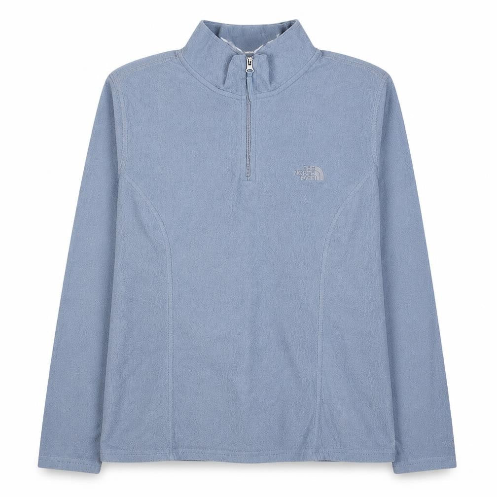 The North Face Women Blue Fleece 1/2 Zip Pullover Sweatshirt L