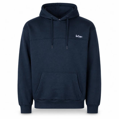 Front view of Lee Cooper Men’s Blue Pullover Hoodie, size L, Regular Fit
