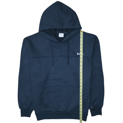 Back view of Lee Cooper Men’s Blue Pullover Hoodie, size L, Regular Fit