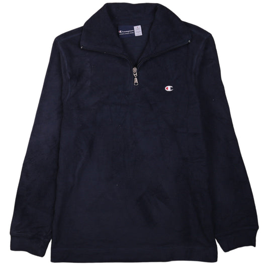 Champion Boys Black Fleece 1/4 Zip Sweatshirt Size 11-12 Years