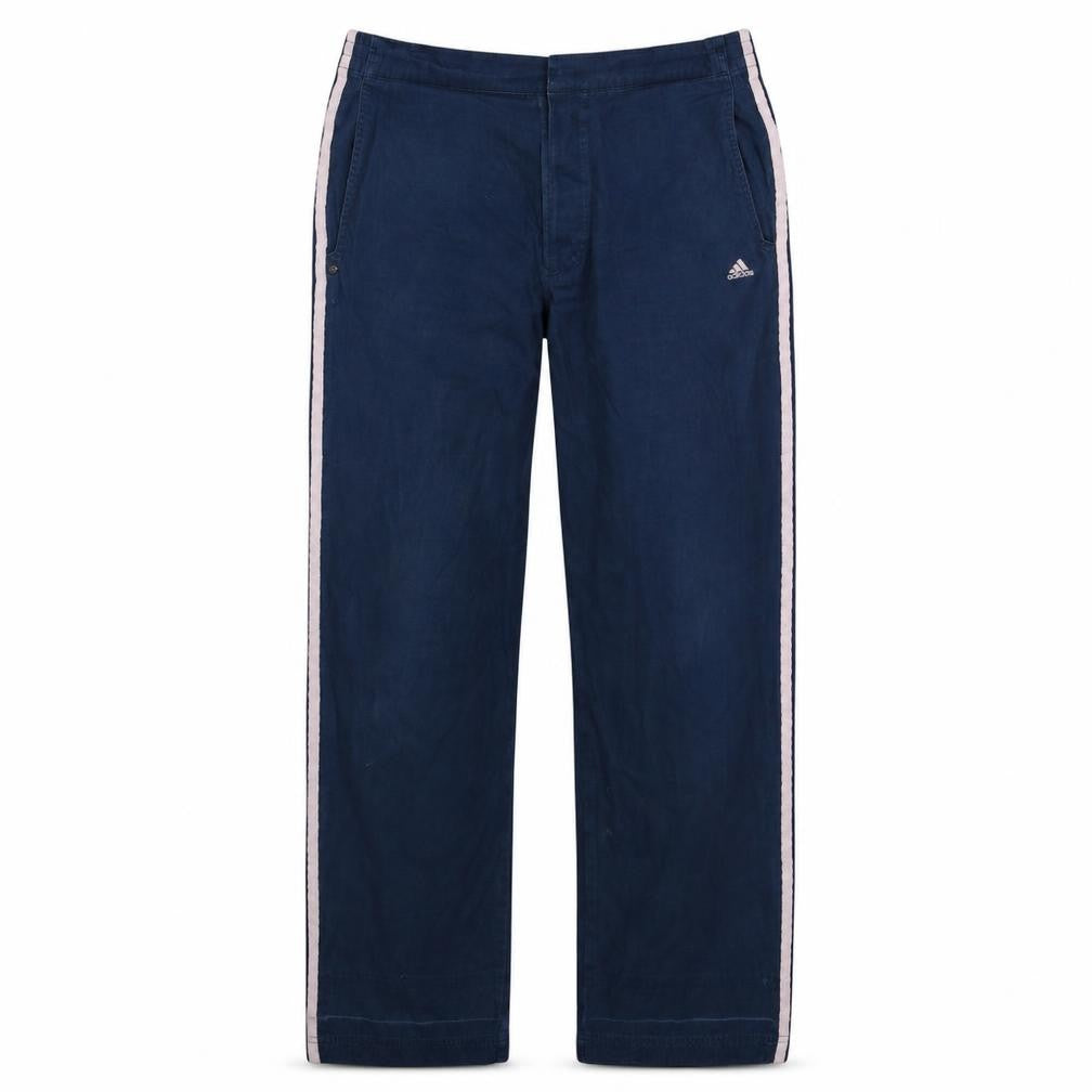Adidas Men's Blue 36 Jogger Trousers with Side Stripes