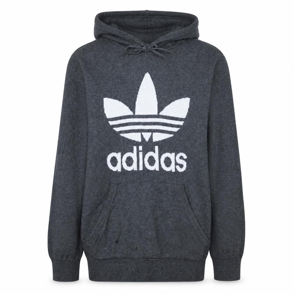 Adidas Womens Grey Hooded Pullover Jumper Size L