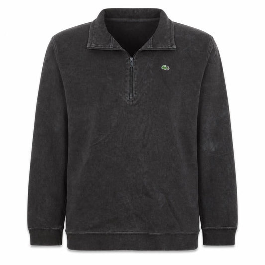 Lacoste Men's Grey 1/4 Zip Cotton Sweatshirt Pullover L