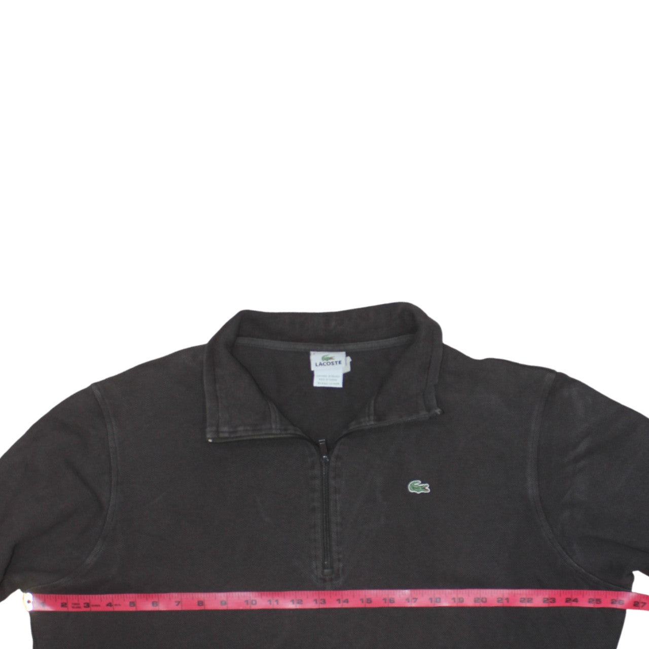 Lacoste Men's Grey 1/4 Zip Cotton Sweatshirt Pullover L