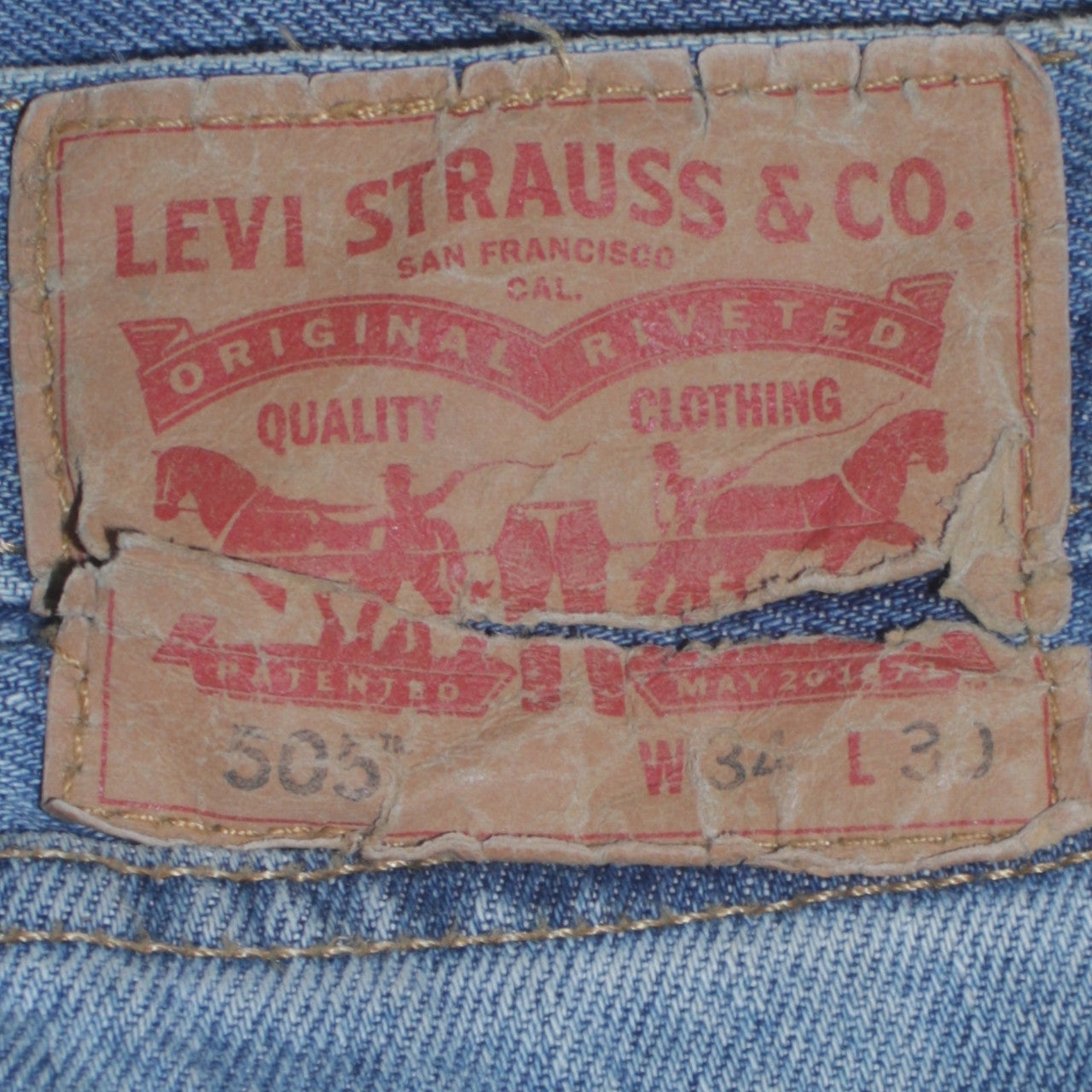 Levi Strauss Men's Blue 505 Straight Leg Denim Jeans W34 L31