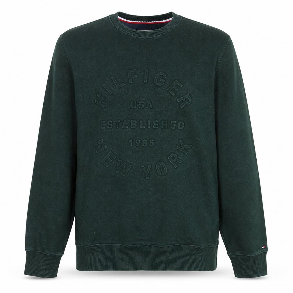 Tommy Hilfiger Men's Green Vintage Fit Embroidered Sweatshirt S