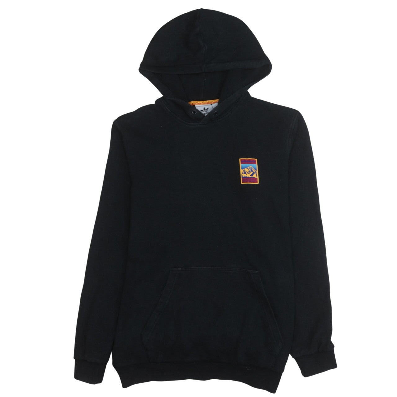 Adidas Mens Black Pullover Hoodie Medium Logo Fleece Sweatshirt