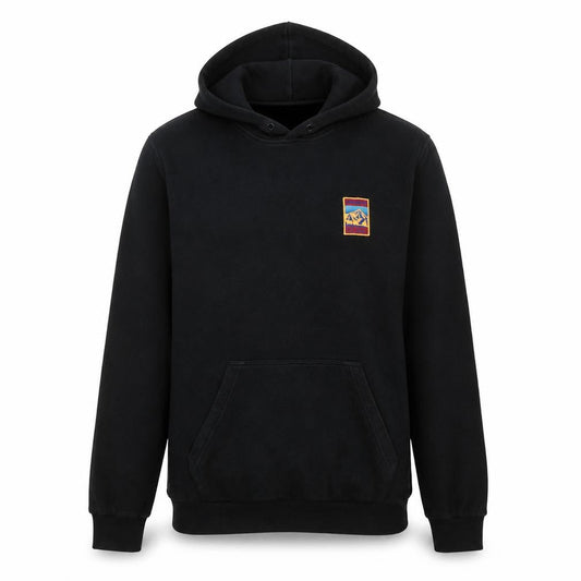Adidas Mens Black Pullover Hoodie Medium Logo Fleece Sweatshirt