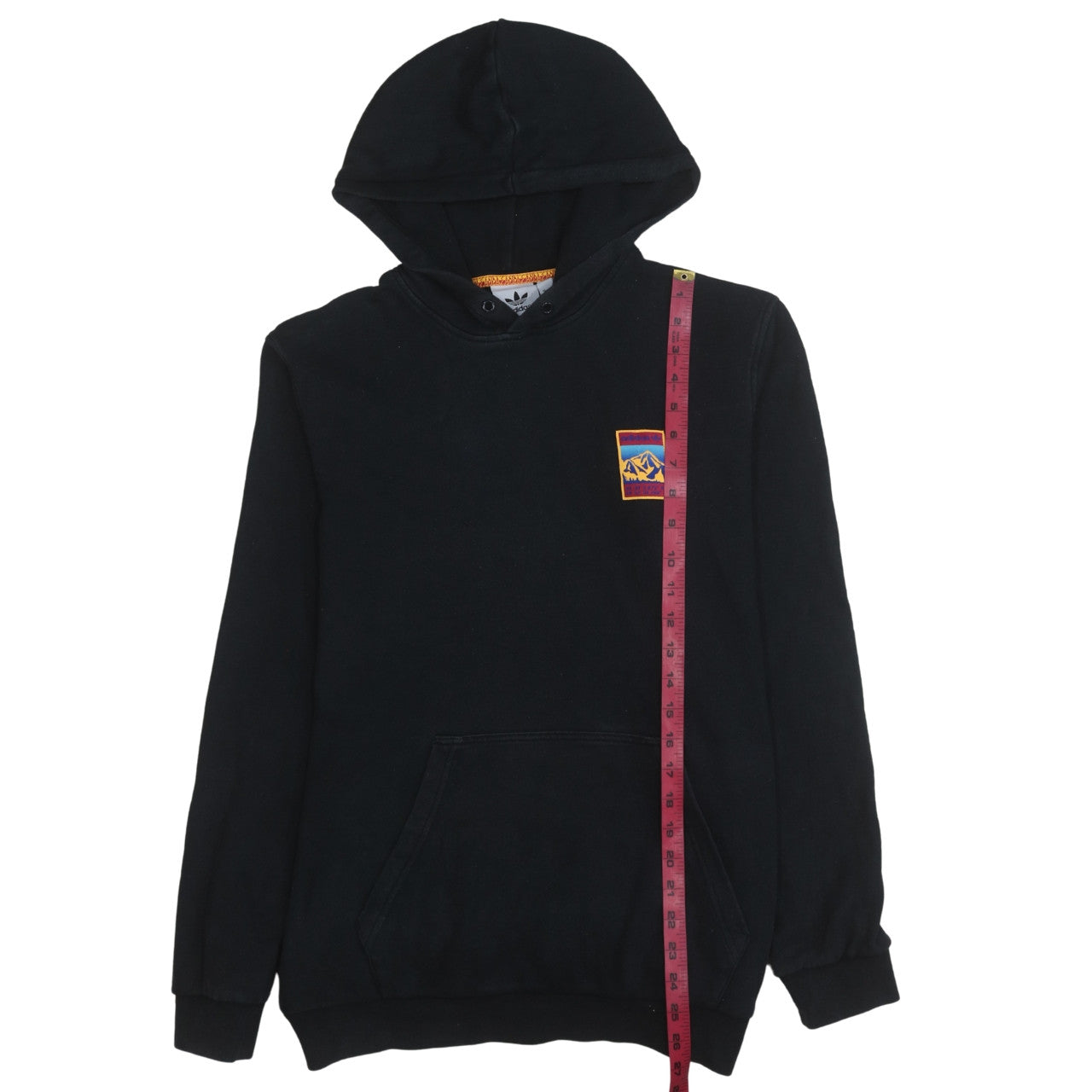 Adidas Mens Black Pullover Hoodie Medium Logo Fleece Sweatshirt