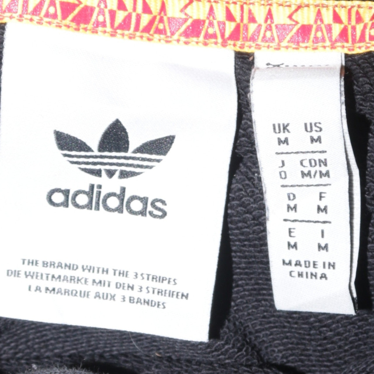 Adidas Mens Black Pullover Hoodie Medium Logo Fleece Sweatshirt