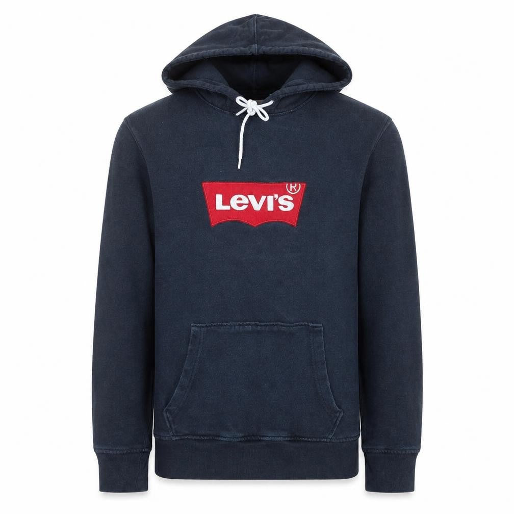 Levi's Men's Blue Pullover Hoodie Small Logo Fleece Sweatshirt