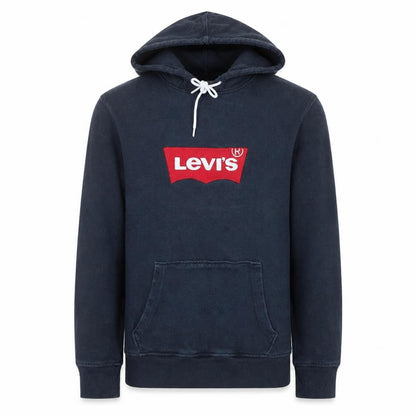 Levi's Men's Blue Pullover Hoodie Small Logo Fleece Sweatshirt
