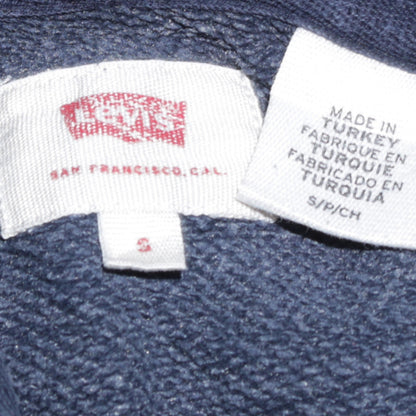 Levi's Men's Blue Pullover Hoodie Small Logo Fleece Sweatshirt