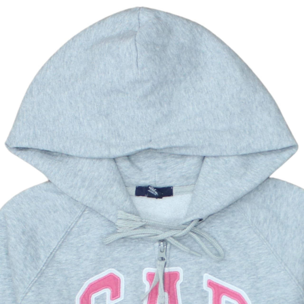 GAP Womens Grey Full Zip Hoodie Small Logo Print Casual Sweatshirt