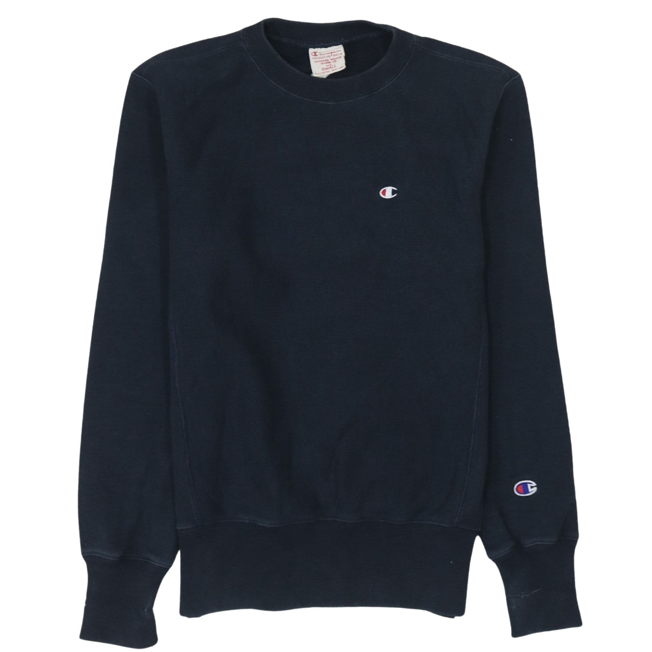 Champion Men's Blue Small Reverse Weave Crew Neck Sweatshirt