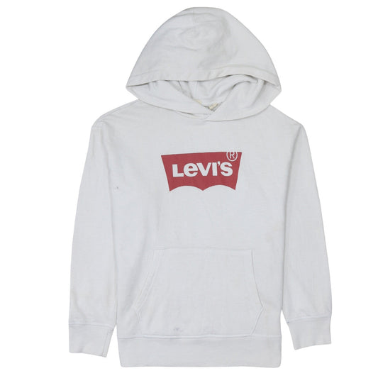 Levi's Mens White XS Pullover Hoodie with Logo Graphic Print