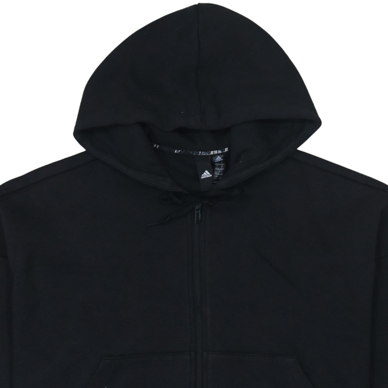 Adidas Womens Black Full Zip Hoodie Size L 16-18 Hooded Sweatshirt