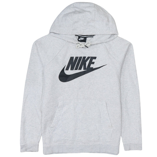 Nike Women's Grey Pullover Hoodie Small Logo Sweatshirt Classic Fit
