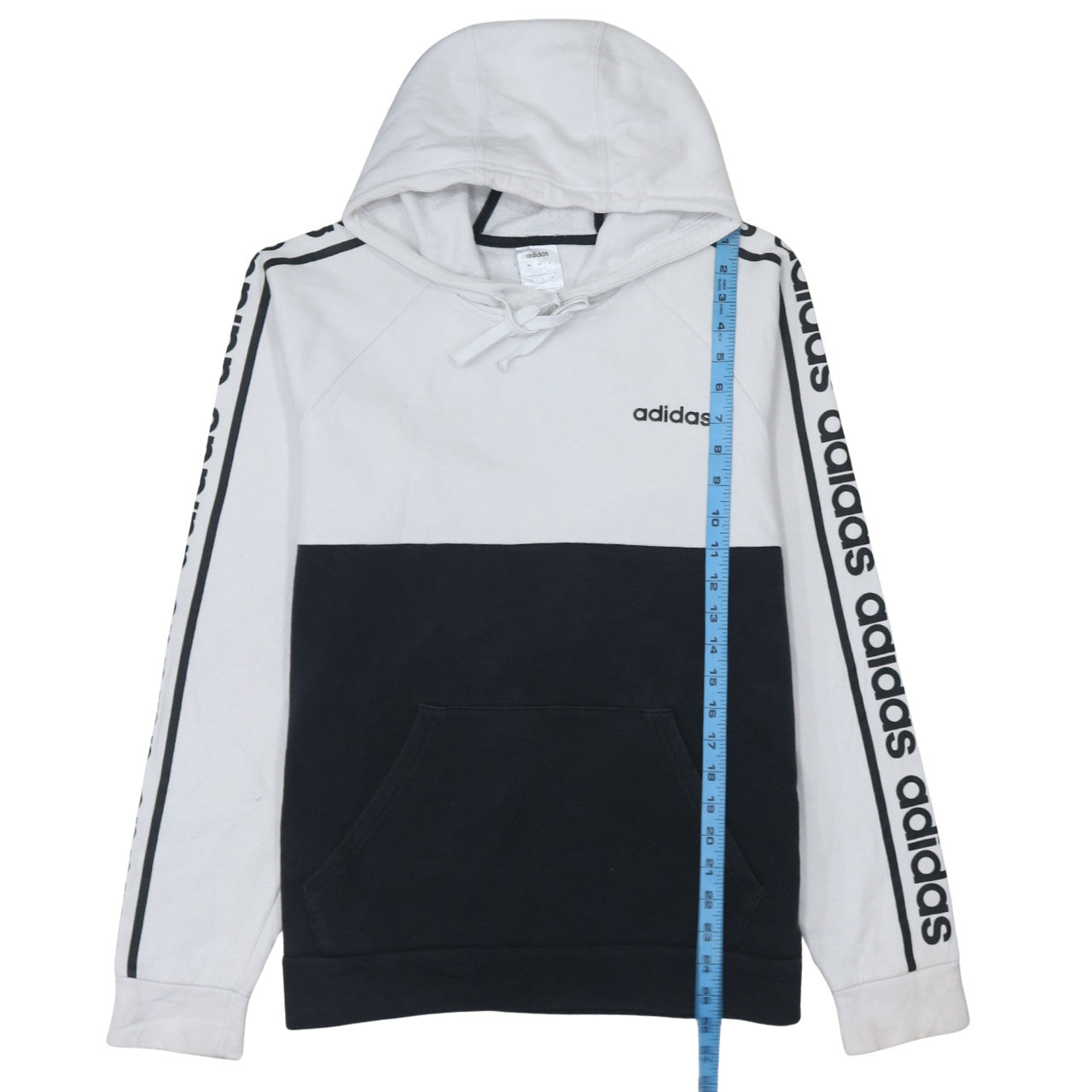 Adidas Men's White & Black Pullover Hoodie Size S Classic Logo Style