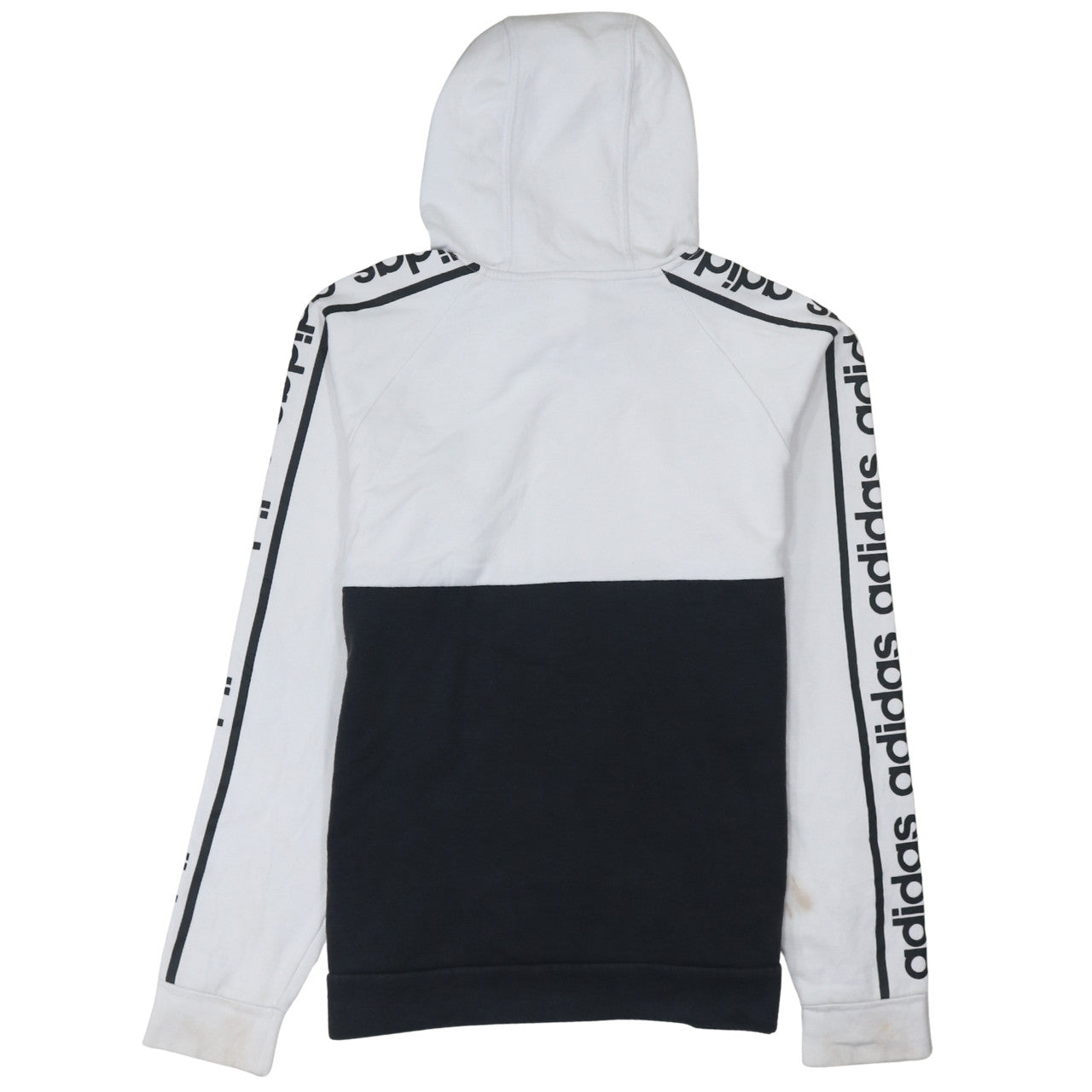 Adidas Men's White & Black Pullover Hoodie Size S Classic Logo Style