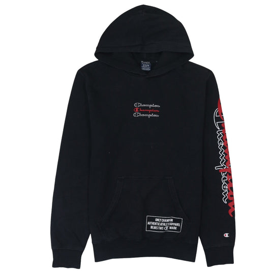 Champion Men's Black Logo Pullover Hoodie Size M