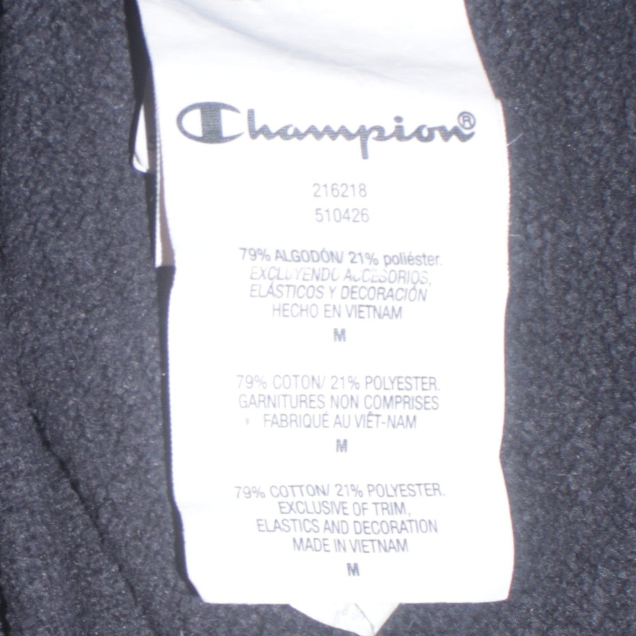 Champion Men's Black Logo Pullover Hoodie Size M