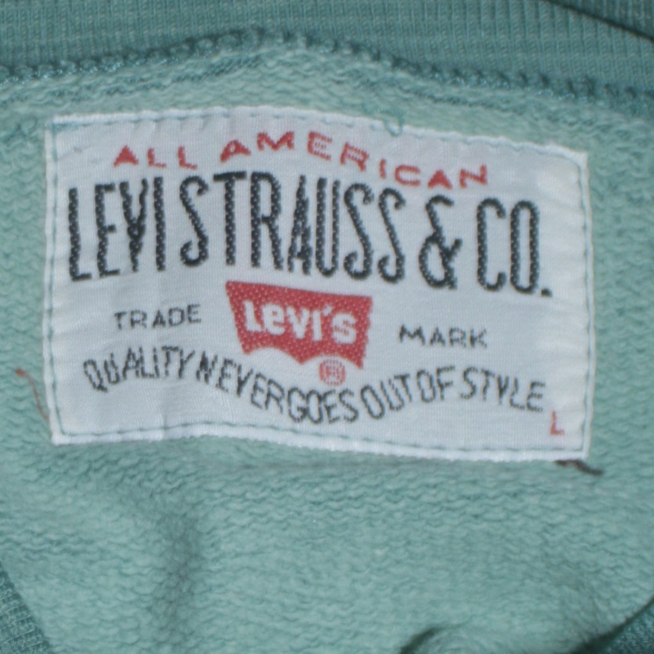 Levi's Women's Green Pullover Sweatshirt L Classic Logo Crewneck