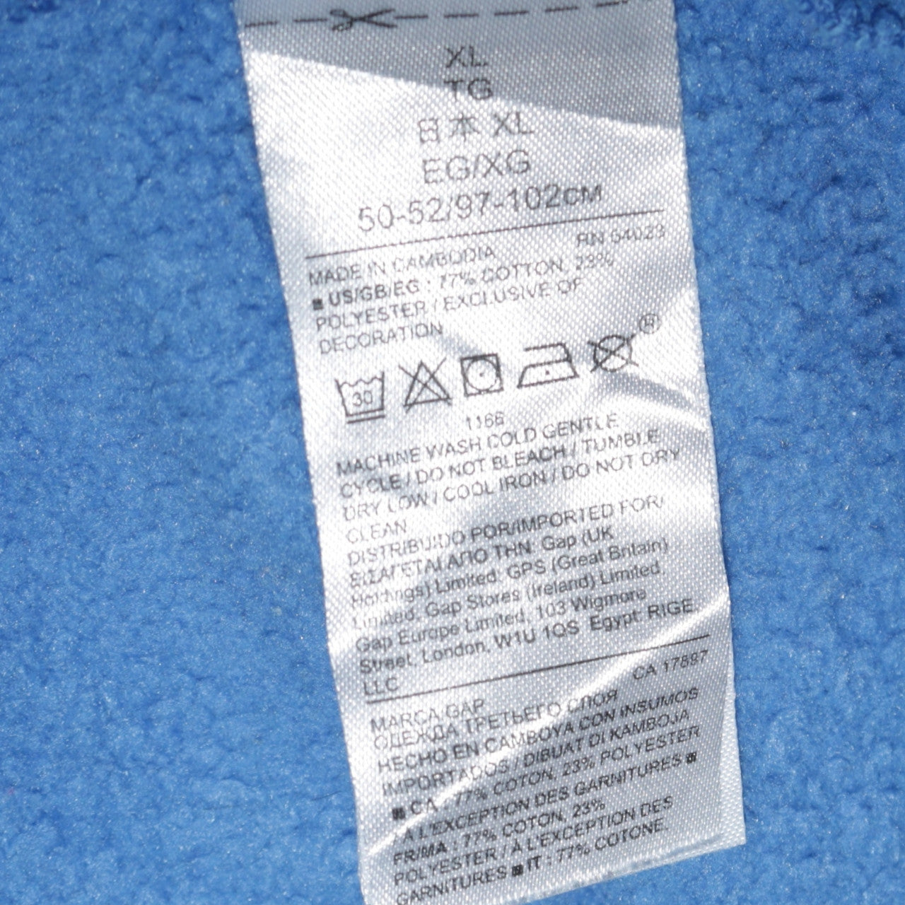 GAP Women Blue Full Zip Hoodie XL Cotton Blend Casual