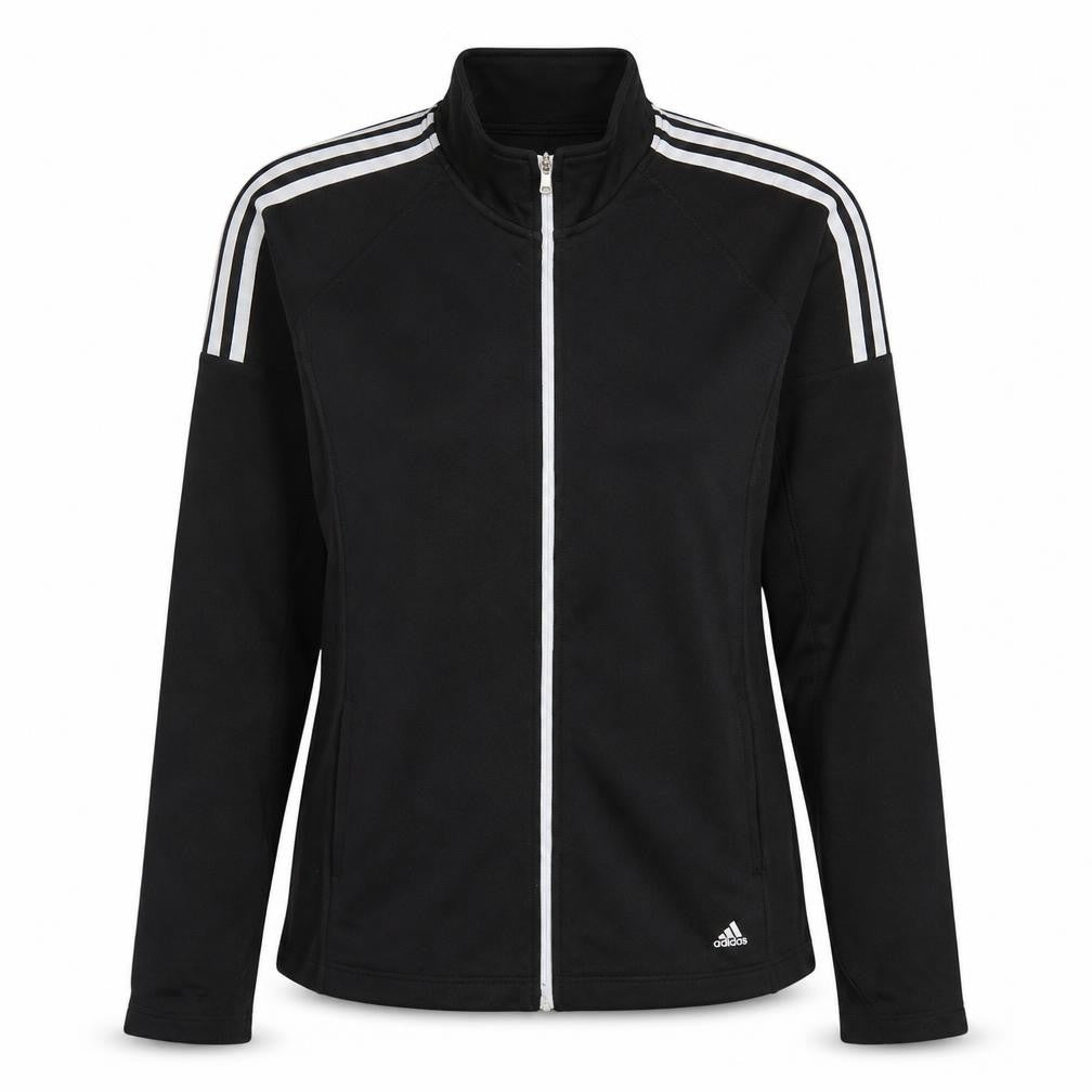 Adidas Women's Black L Track Jacket Full Zip Sporty Golf Top