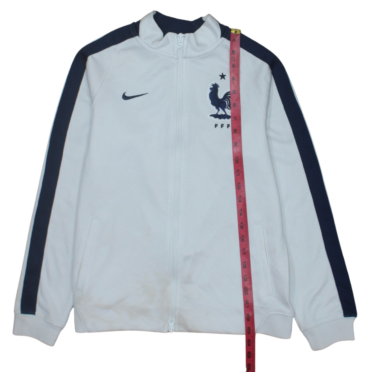 Nike Boys White Blue France FFF Track Jacket XL 13-15 Years Full Zip