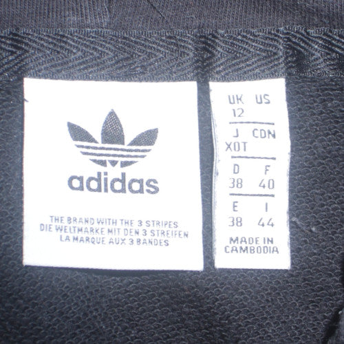 Adidas Womens Black UK 12 Cropped Pullover Hoodie Sweatshirt