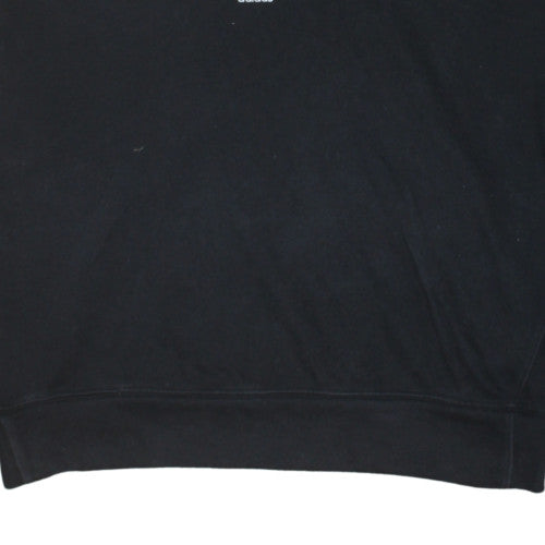 Adidas Womens Black UK 12 Cropped Pullover Hoodie Sweatshirt