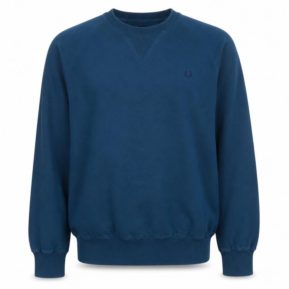 Fred Perry Men's Blue Cotton Crew Neck Sweatshirt Size M