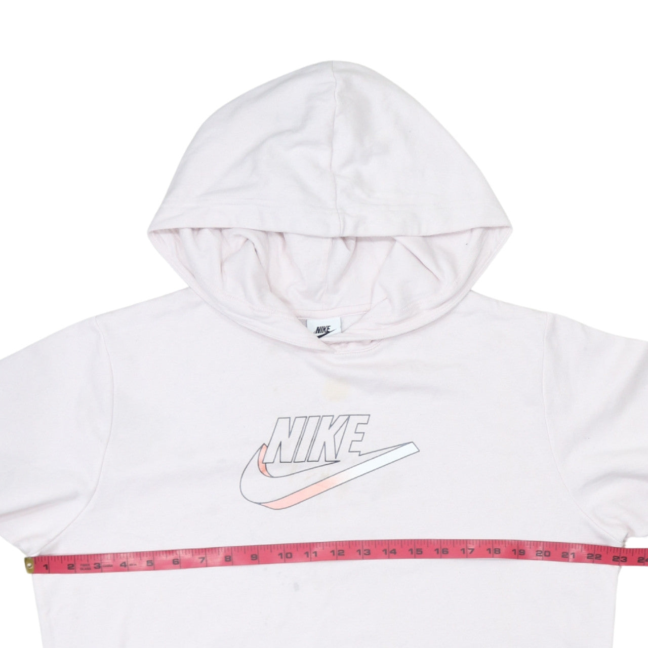Nike Women’s Pink Hoodie Medium Pullover Drawstring Logo Sweatshirt