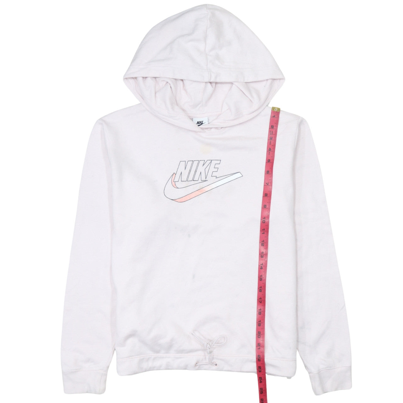 Nike Women’s Pink Hoodie Medium Pullover Drawstring Logo Sweatshirt