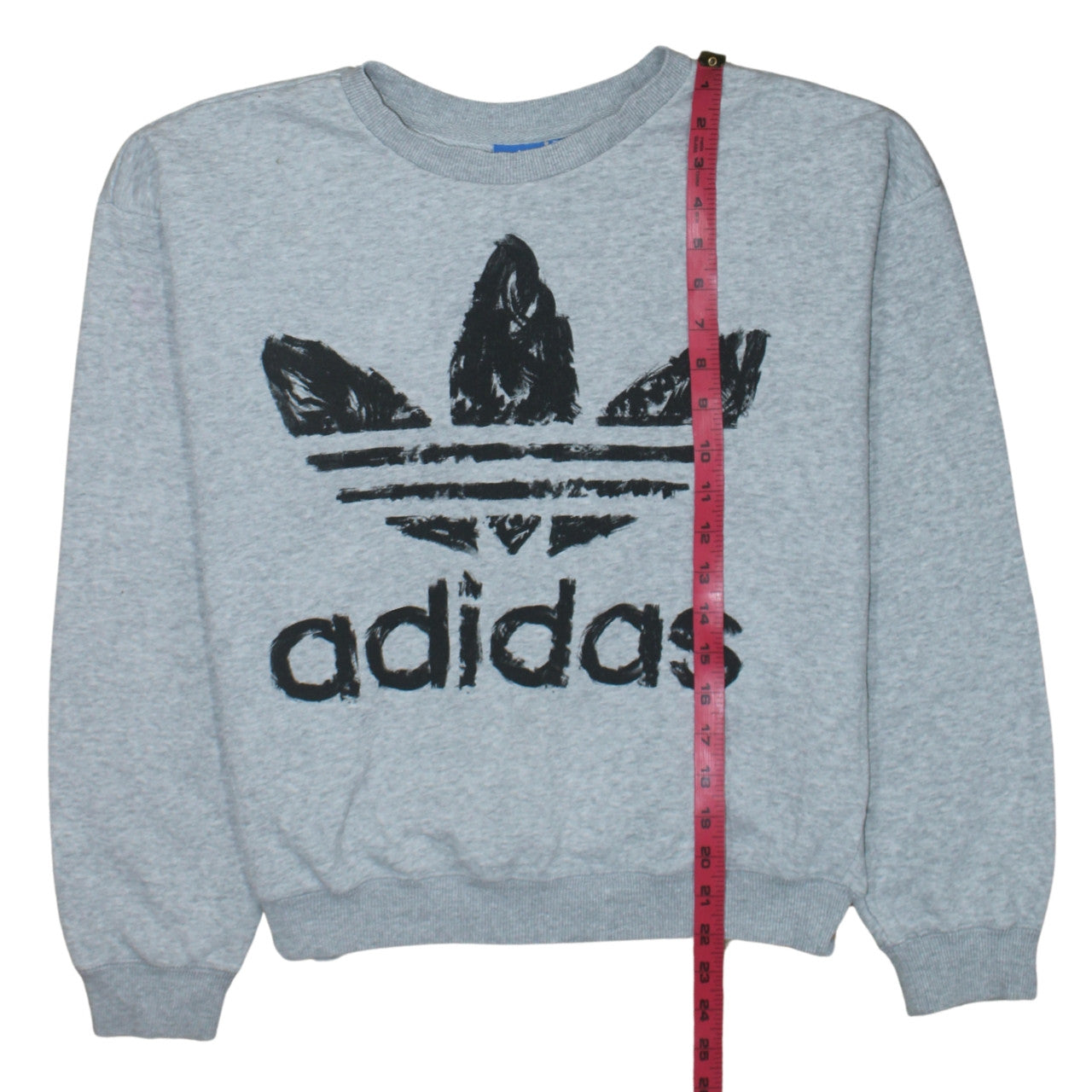 Adidas Womens Grey Logo Crew Neck Pullover Sweatshirt Size 8