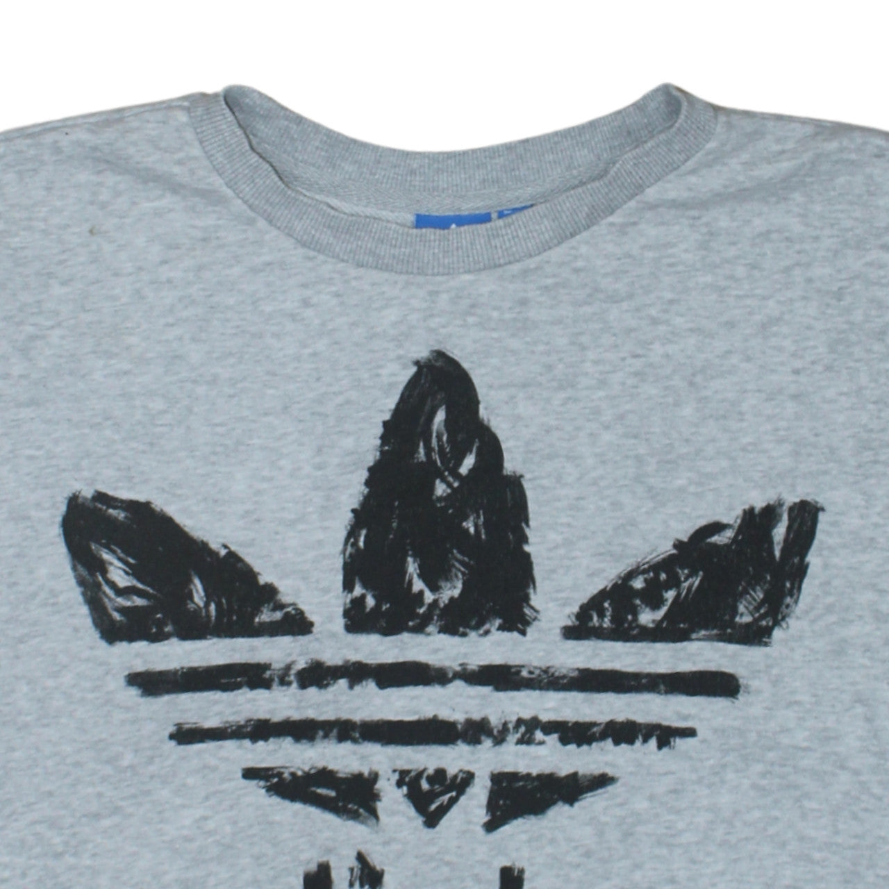 Adidas Womens Grey Logo Crew Neck Pullover Sweatshirt Size 8