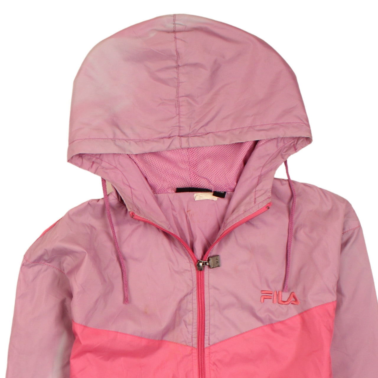 Fila Girls Pink Colourblock Hooded Windbreaker Jacket 13 Years