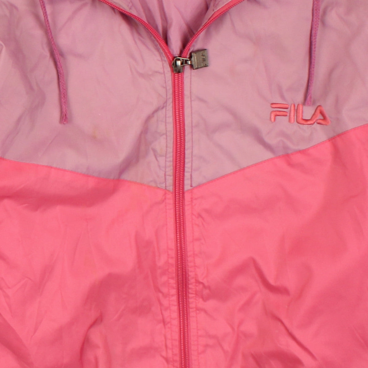 Fila Girls Pink Colourblock Hooded Windbreaker Jacket 13 Years