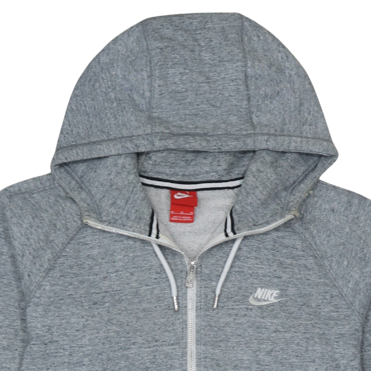 Nike Men's Grey Full Zip Hoodie Size M Lightweight Cotton Sportswear