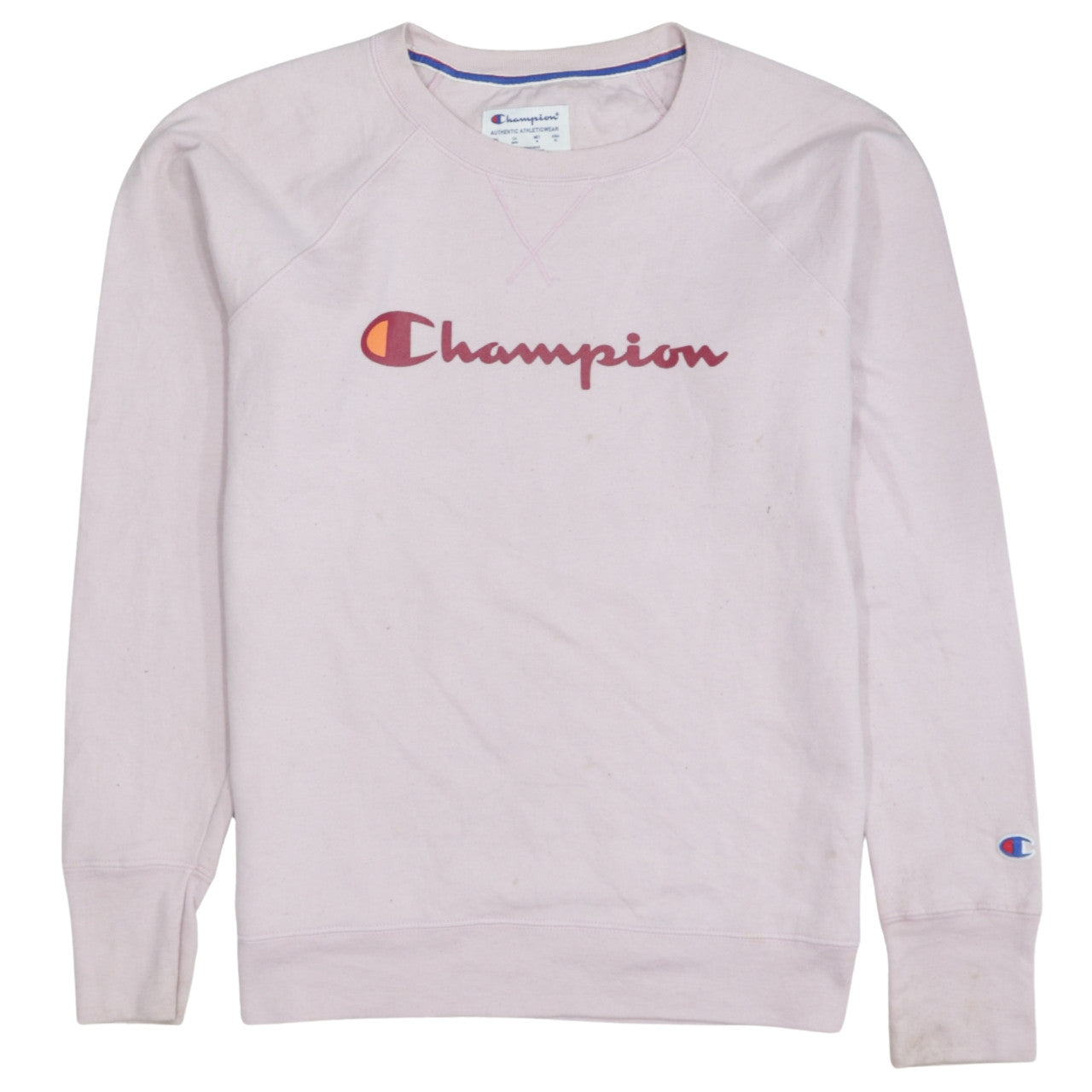 Champion Women Pink Crew Neck Pullover Sweatshirt Medium