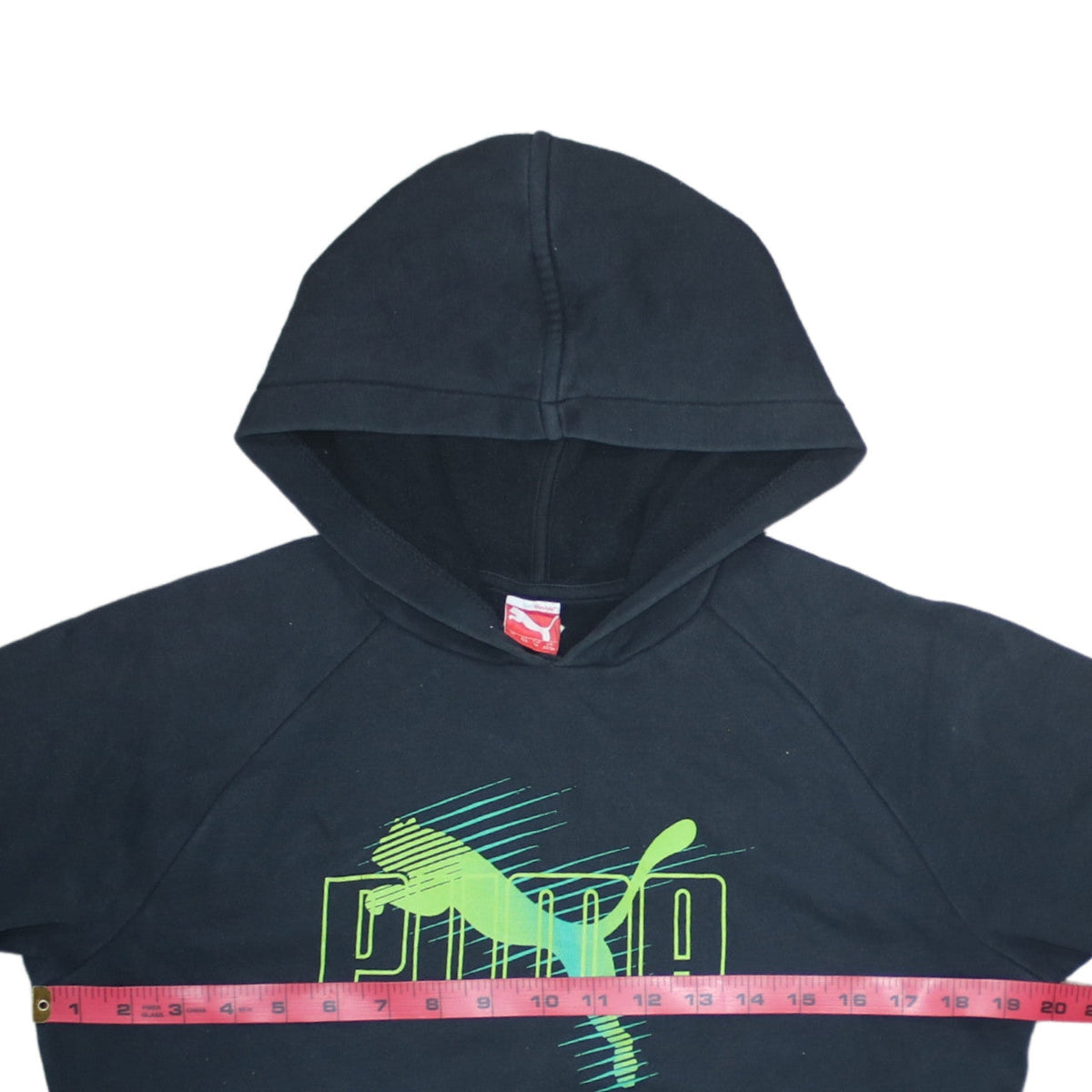 Puma Boys Black Pullover Hoodie 14 Years Graphic Logo Fleece Sweatshirt