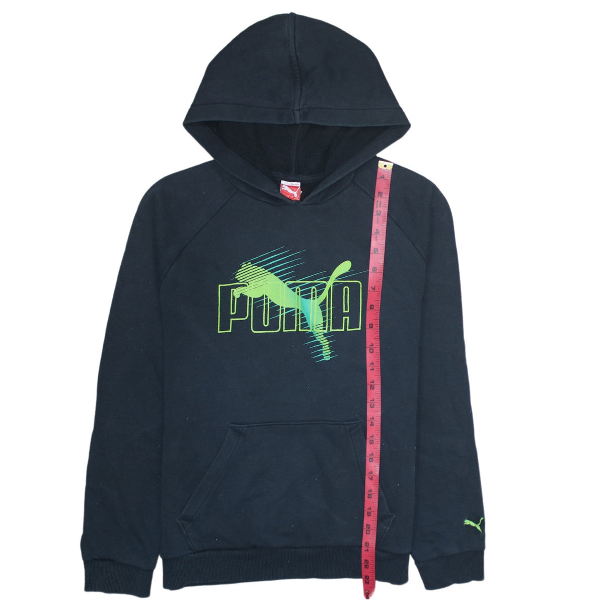 Puma Boys Black Pullover Hoodie 14 Years Graphic Logo Fleece Sweatshirt