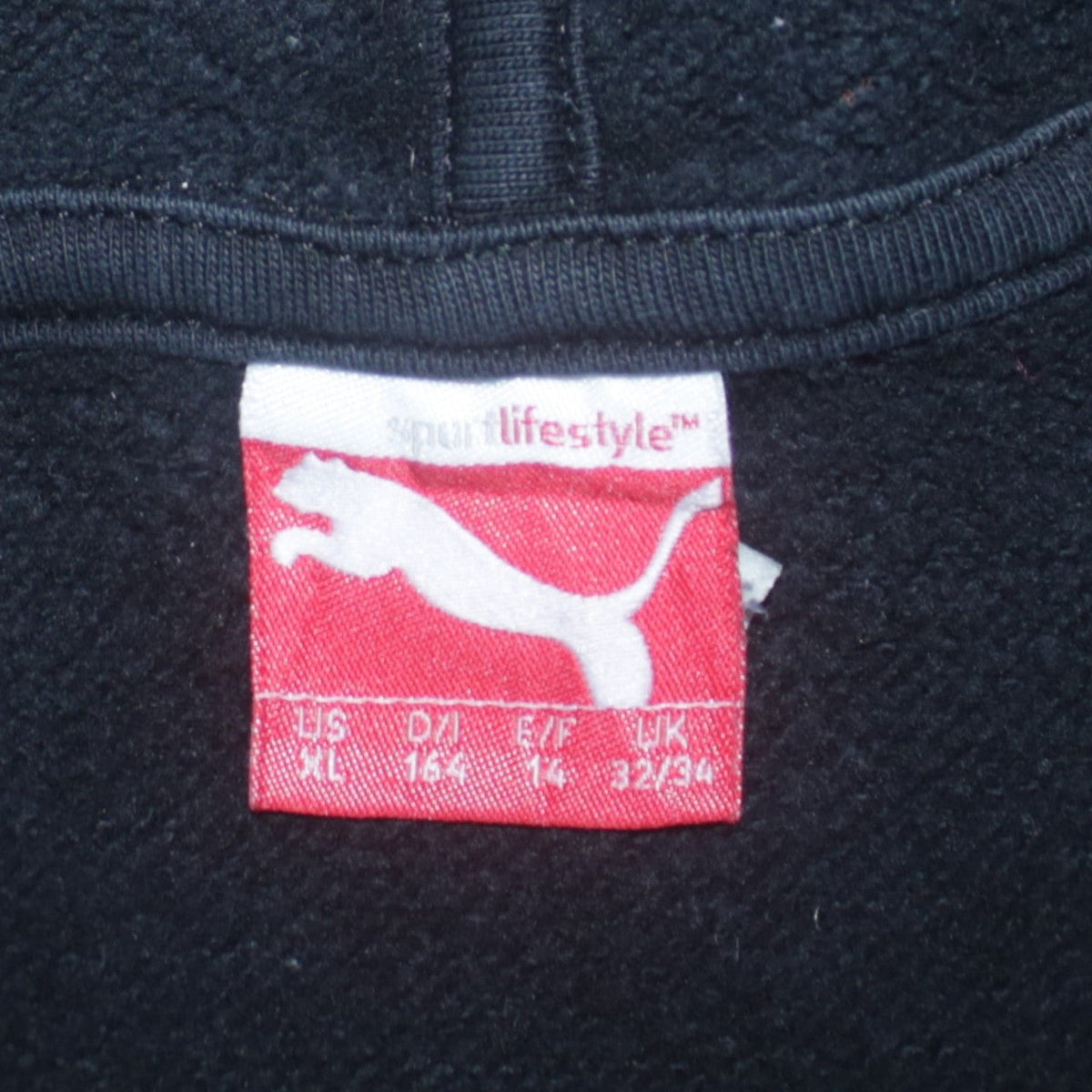 Puma Boys Black Pullover Hoodie 14 Years Graphic Logo Fleece Sweatshirt