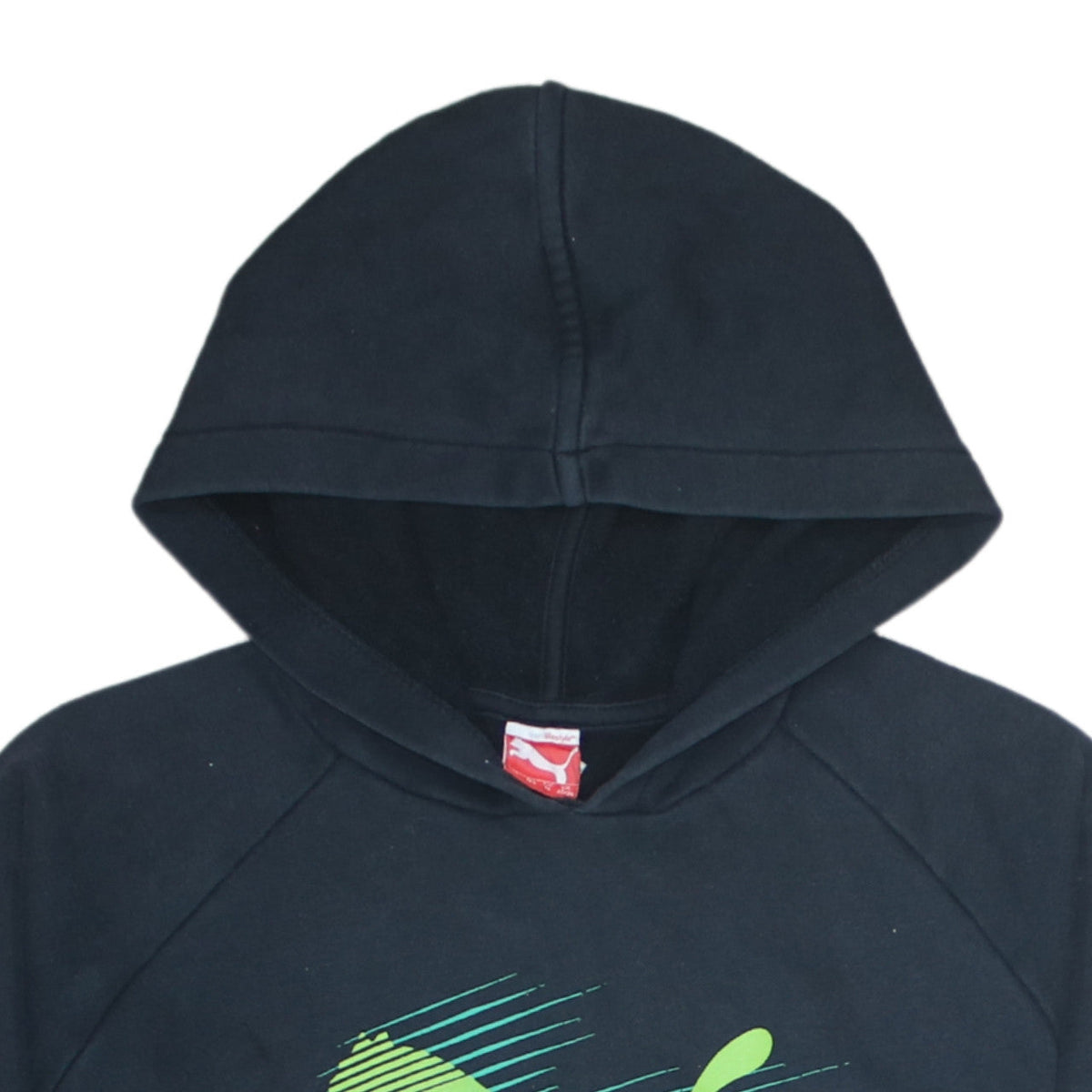 Puma Boys Black Pullover Hoodie 14 Years Graphic Logo Fleece Sweatshirt