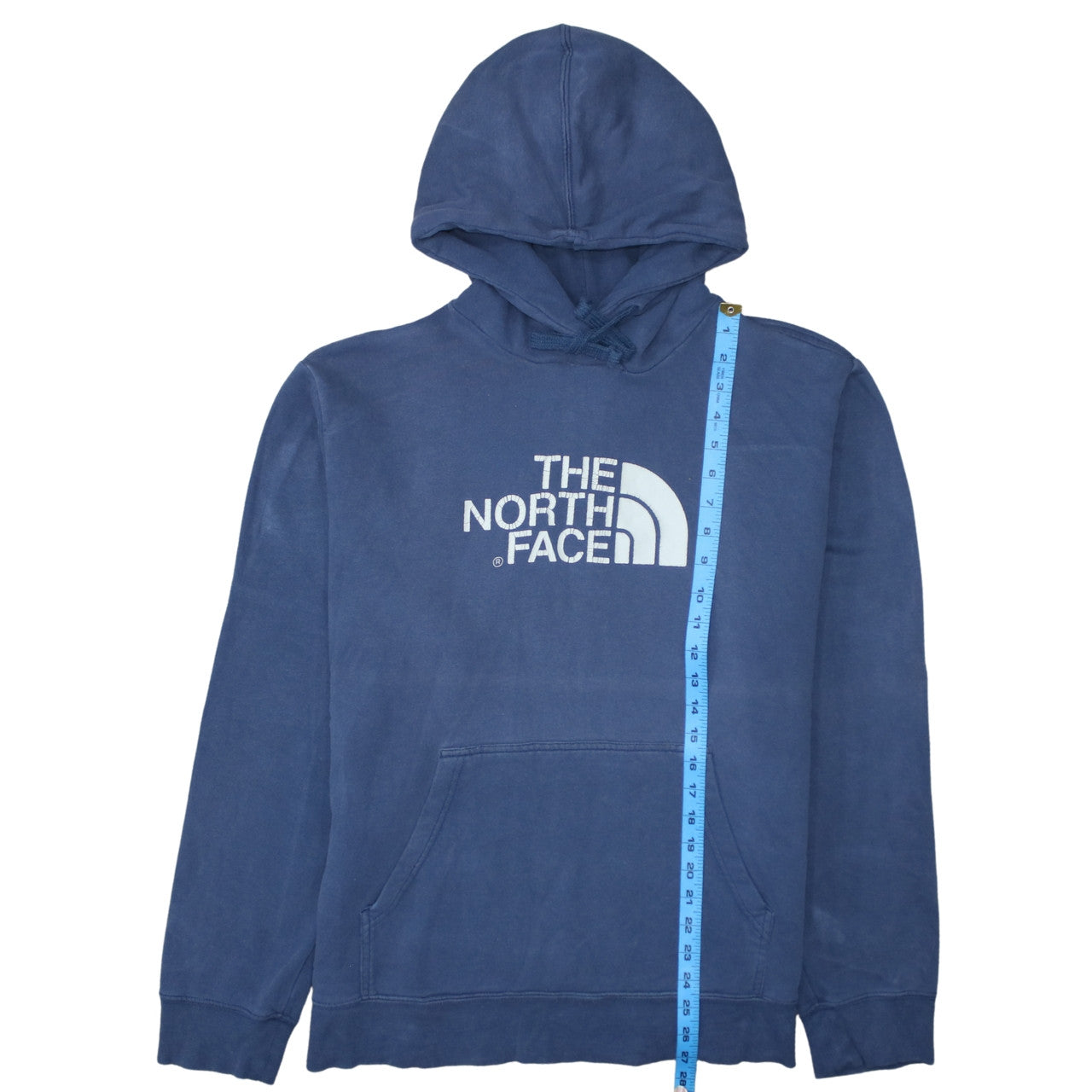 The North Face Mens Blue Pullover Hoodie L Logo Outdoor Sweatshirt